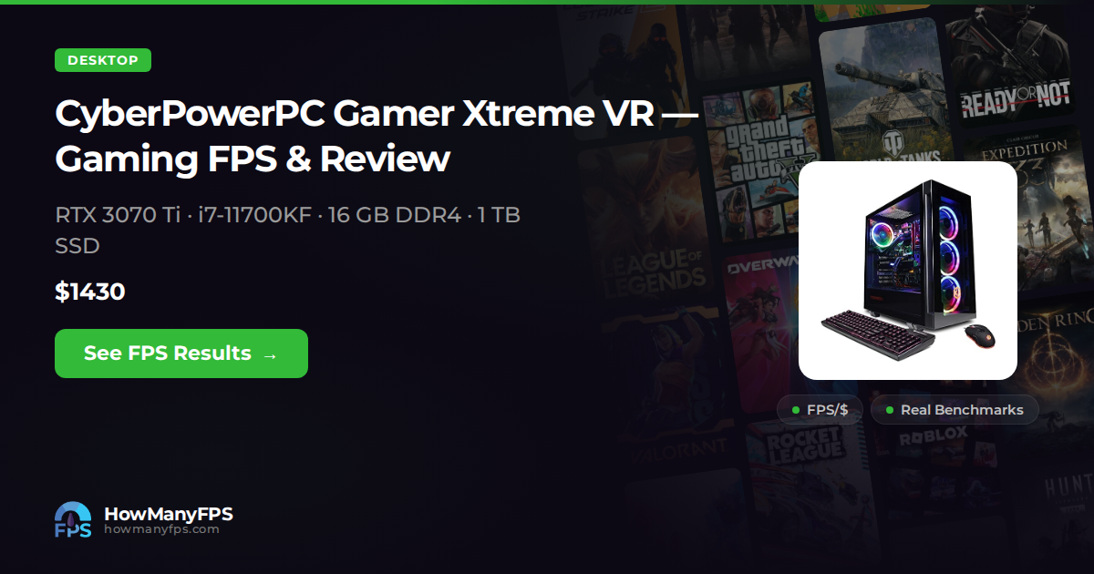 Terabyte Pc CyberPowerPC Gamer Xtreme VR Gaming PC, RTX 3070 Ti, i7-11700KF, 16 GB ...