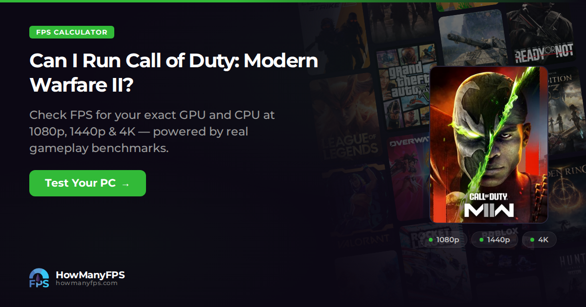 Call of Duty: Modern Warfare II FPS Calculator – HowManyFPS