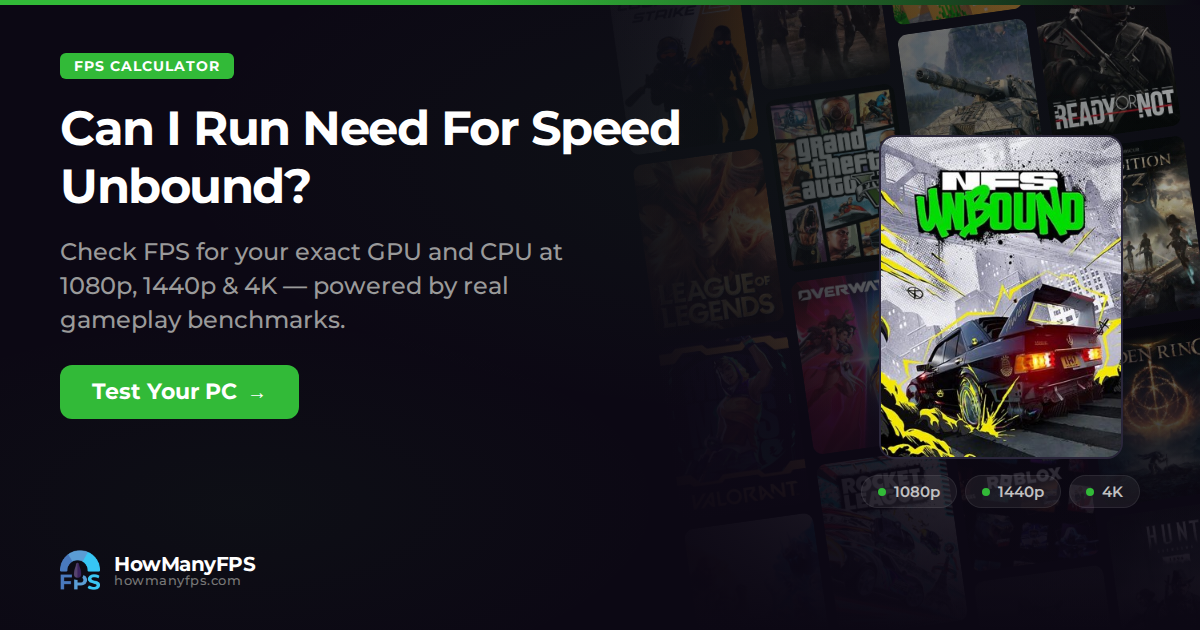 Need For Speed Unbound FPS Calculator – HowManyFPS