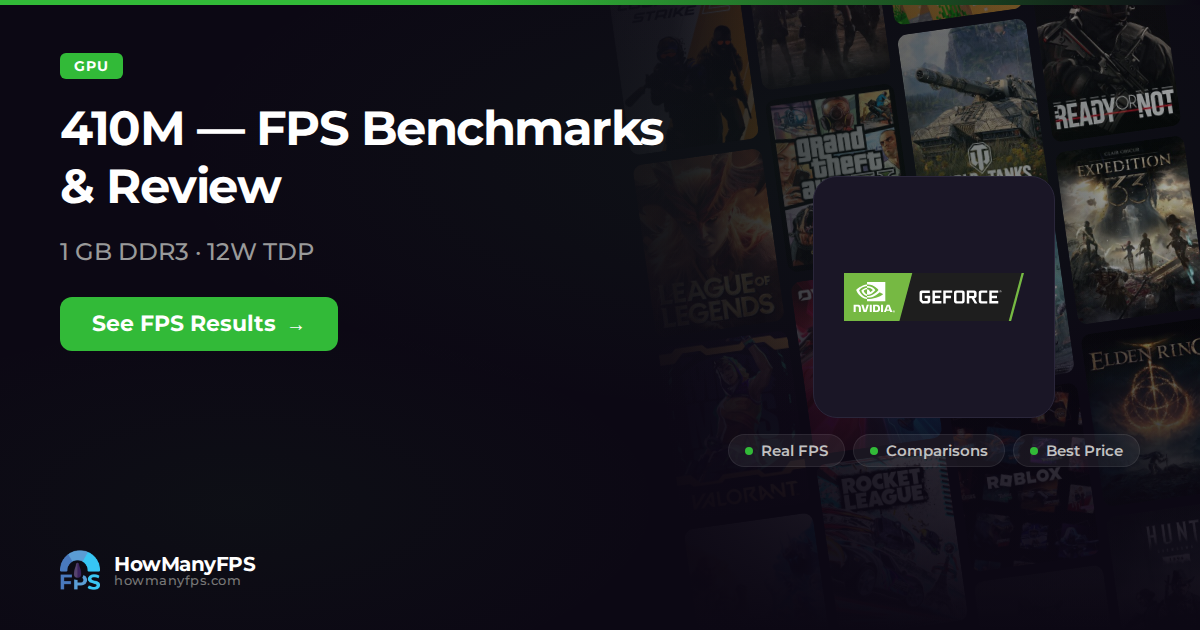 GeForce 410M: FPS, Specs & Benchmarks – HowManyFPS