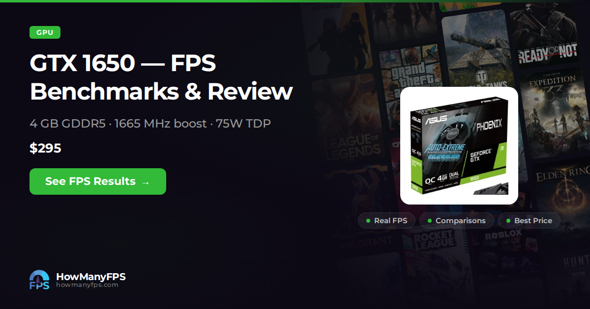 GeForce GTX 1650: FPS, Specs & Benchmarks – HowManyFPS