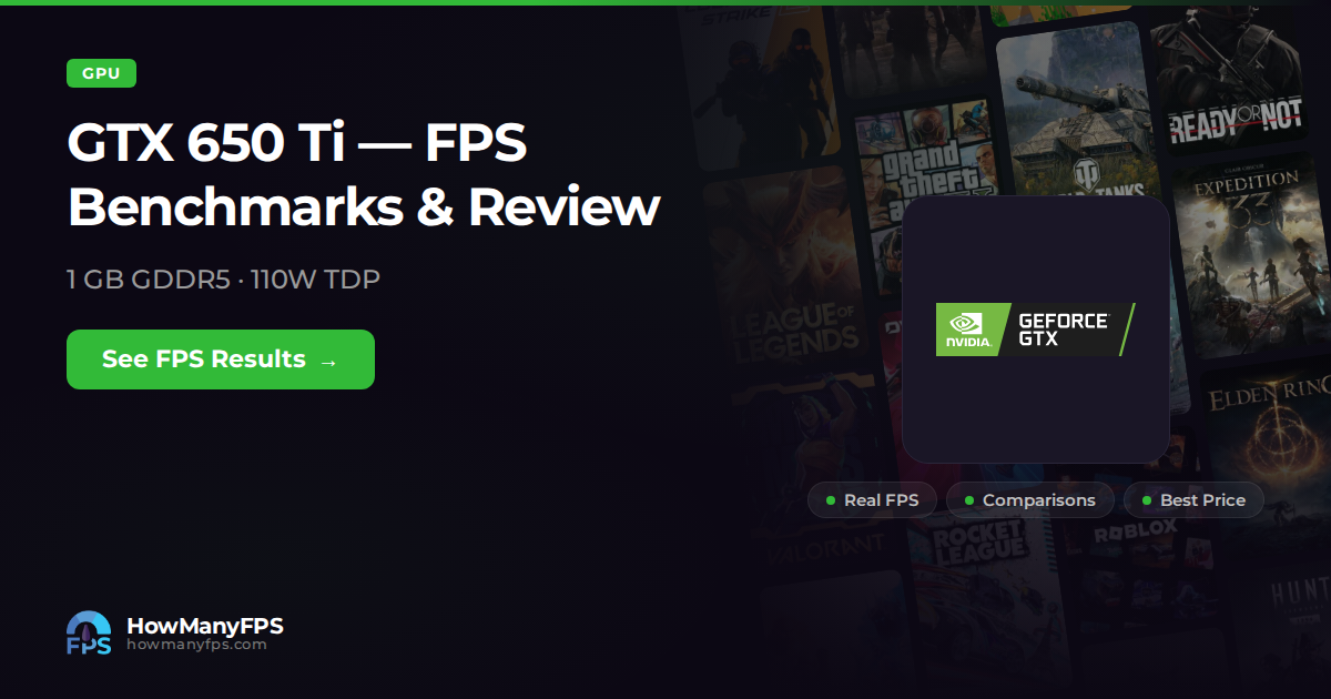 GeForce GTX 650 Ti: FPS, Specs & Benchmarks – HowManyFPS