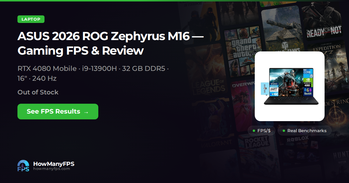 ASUS 2026 ROG Zephyrus M16 Gaming Laptop RTX 4080 I9 13900H 16 0 2 Asus 2026 Rog Zephyrus M16 Gaming Laptop Rtx 4080 I9 13900h 160 25k 240hz 32 Gb Ddr5 2 Tb Ssd 