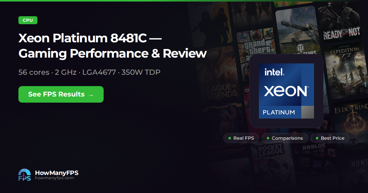 Xeon Platinum 8481C — FPS, Specs & Benchmarks – HowManyFPS