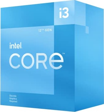 Intel® Core™ 12th Gen i3-12100F desktop processor, featuring PCIe Gen 5.0 & 4.0 support, DDR5 and DDR4 support. Discrete graphics required.
