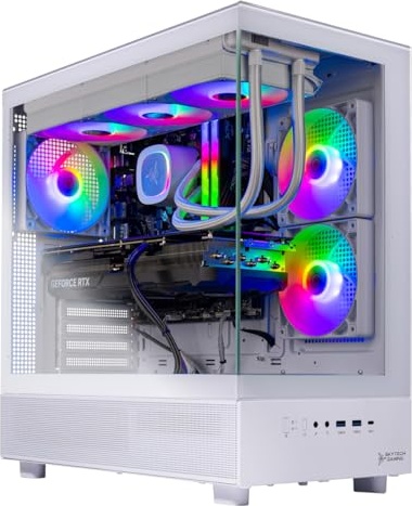 Skytech Gaming Azure 3 Gaming PC, AMD Ryzen 7 9700X 3.8GHz, NVIDIA RTX 5060, 1TB NVMe SSD, 32GB DDR5 RAM 6000, 850W Gold ATX 3 PSU, 360 ARGB AIO, Wi-Fi, Win 11, Desktop