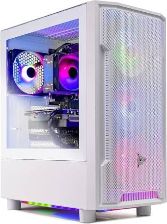 Skytech Gaming Archangel Gaming PC, RX 9060 XT, Ryzen 7 5700, 32 GB DDR4, 1 TB PCIe NVMe M.2 SSD Image