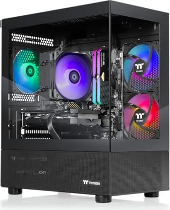 Thermaltake LCGS View 7696X-170 Gaming Desktop (AMD Ryzen™5 7600X, ToughRam 32GB DDR5 6000MT/s RGB Memory, AMD Radeon™ RX 9060 XT 16GB, 1TB NVMe M.2, WiFi, Windows 11) V17B-B650-96X-LCS