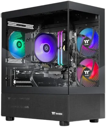 Thermaltake LCGS View 7696X-170 Gaming PC, RX 9060 XT 16 GB, Ryzen 5 7600X, 32 GB DDR5, 1 TB PCIe NVMe M.2 SSD Image