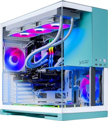 Skytech Gaming Aqua Gaming PC, RTX 5070, Ryzen 7 7700X, 32 GB DDR5, 1 TB PCIe NVMe M.2 SSD Image