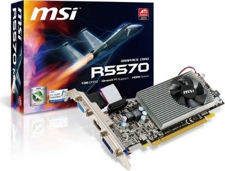 MSI Radeon HD 5570 1024 MB DDR3 PCI-Express 2.0 Graphics Card MD1G