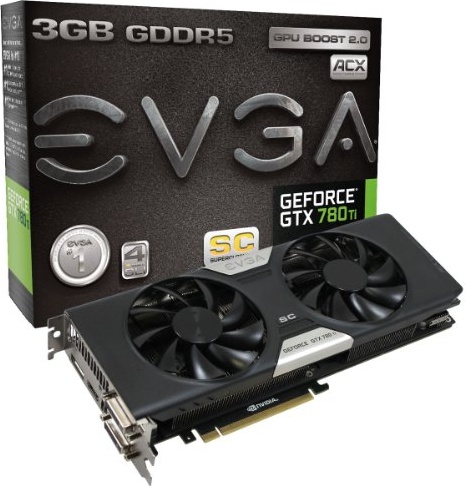 EVGA GeForce GTX 780 Ti Superclocked w/ACX Cooler 3GB GDDR5 384bit Dual-Link DVI-I DVI-D HDMI DP SLI Graphics Cards 03G-P4-2884-KR
