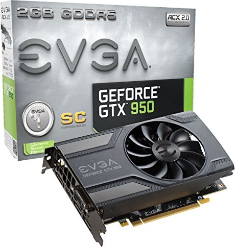 EVGA GeForce GTX 950 2GB SC Gaming, Silent Cooling Graphics Card 02G-P4-2951-KR