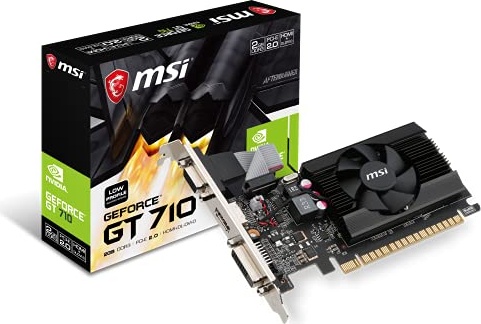 msi Gaming GeForce GT 710 2GB GDRR3 64-bit HDCP Support DirectX 12 OpenGL 4.5 Heat Sink Low Profile Graphics Card (GT 710 2GD3H LP)