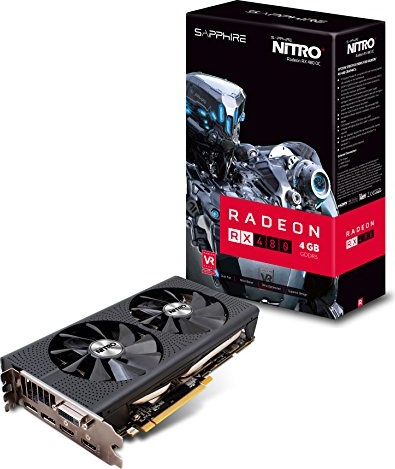 Sapphire Radeon Nitro+ Rx 480 4GB GDDR5 Dual HDMI/DVI-D/Dual DP OC with Backplate (UEFI) PCI-E Graphics Card Graphics Cards 11260-02-20G