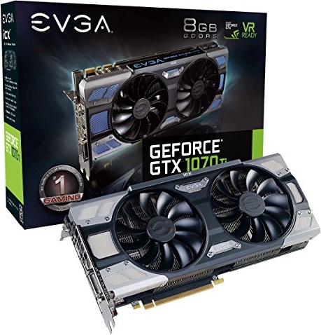 EVGA GeForce GTX 1070 Ti FTW2 GAMING, 8GB GDDR5, iCX Technology - 9 Thermal Sensors & RGB LED G/P/M, Asynch Fan, Optimized Airflow Graphics Card 08G-P4-6775-KR