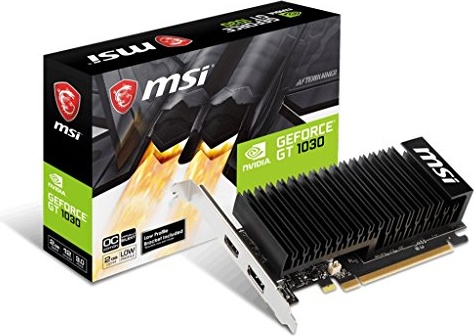 msi Gaming GeForce GT 1030 2GB GDRR4 64-bit HDCP Support DirectX 12 Low Profile Heat Sink OC Graphics Card (GT 1030 2GHD4 LP OC)