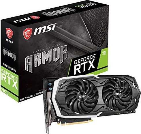 msi Gaming GeForce RTX 2070 8GB GDRR6 256-bit HDMI/DP/USB Ray Tracing Turing Architecture HDCP Graphics Card (RTX 2070 Armor 8G OC)