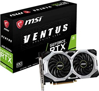 msi Gaming GeForce RTX 2060 6GB GDRR6 192-bit HDMI/DP Ray Tracing Turing Architecture VR Ready Graphics Card (RTX 2060 Ventus 6G OC)