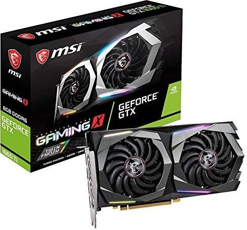 msi Gaming GeForce GTX 1660 Ti 192-bit HDMI/DP 6GB GDRR6 HDCP Support DirectX 12 Dual Fan VR Ready OC Graphics Card (GTX 1660 TI Gaming X 6G)