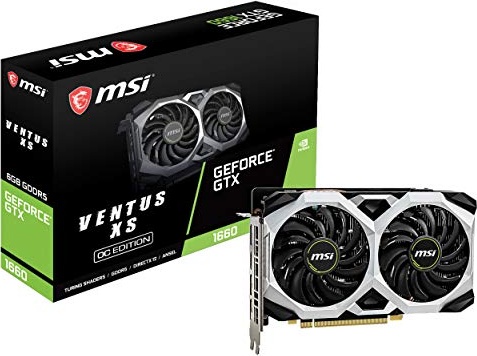 msi Gaming GeForce GTX 1660 192-Bit HDMI/DP 6GB GDRR5 HDCP Support DirectX 12 Dual Fan VR Ready OC Graphics Card (GTX 1660 Ventus XS 6G OC)