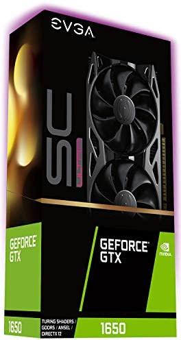 EVGA GeForce GTX 1650 SC Ultra Gaming, 04G-P4-1057-KR, 4GB GDDR5, Dual Fan, Metal Backplate
