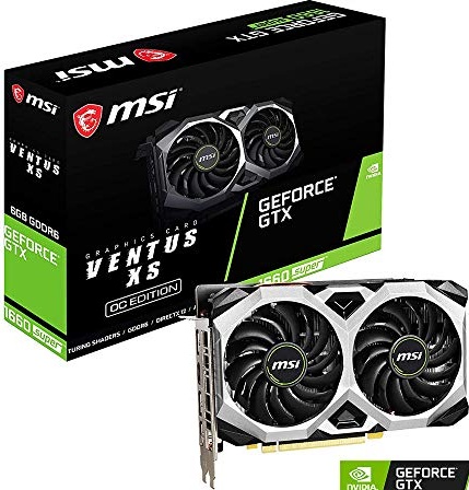 MSI Gaming GeForce GTX 1660 Super 192-bit HDMI/DP 6GB GDRR6 HDCP Support DirectX 12 Dual Fan VR Ready OC Graphics Card (GTX 1660 Super Ventus XS OC)