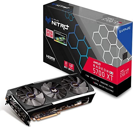 Sapphire 11293-05-40G Radeon Nitro+ RX 5700 XT 8GB GDDR6 Dual HDMI/Dual DP OC (UEFI) Special Edition PCIe 4.0 Graphics Card