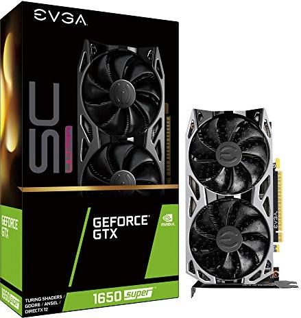 EVGA GeForce GTX 1650 Super SC Ultra Gaming, 4GB GDDR6, Dual Fan, Metal Backplate, 04G-P4-1357-KR