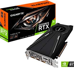 GIGABYTE GeForce RTX 2080 Ti Turbo OC 11G (rev. 2.0) Graphics Card, Turbo Style Fan, 11GB 352-Bit GDDR6, GV-N208TTURBO OC-11GC REV2.0 Video Card