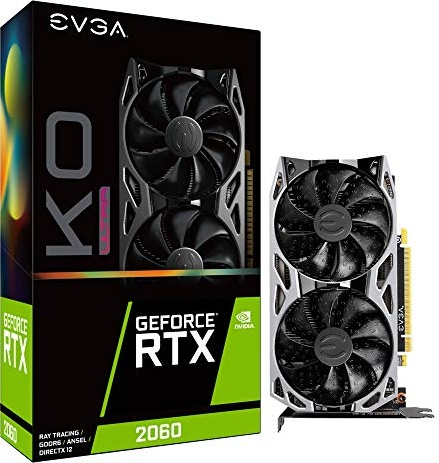 EVGA GeForce RTX 2060 KO Ultra Gaming, 06G-P4-2068-KR, 6GB GDDR6, Dual Fan, Metal Backplate