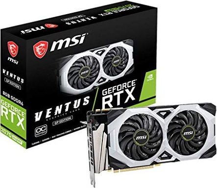 msi Gaming GeForce RTX 2070 Super 8GB GDRR6 256-bit HDMI/DP NVLink Torx Fan Turing Architecture Overclocked G-SYNC Graphics Card (RTX 2070 Super Ventus GP OC)