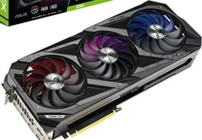 ASUS ROG Strix NVIDIA GeForce RTX 3090 Gaming Graphics Card- PCIe 4.0, 24GB GDDR6X, HDMI 2.1, DisplayPort 1.4a, Axial-tech Fan Design, 2.9-Slot