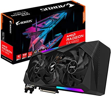 GIGABYTE AORUS Radeon RX 6800 Master 16G Graphics Card, MAX-Covered Cooling, 16GB 256-bit GDDR6, GV-R68AORUS M-16GD Video Card