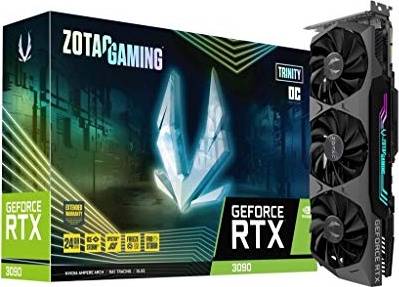 ZOTAC Gaming GeForce RTX™ 3090 Trinity OC 24GB GDDR6X 384-bit 19.5 Gbps PCIE 4.0 Gaming Graphics Card, IceStorm 2.0 Advanced Cooling, Spectra 2.0 RGB Lighting, ZT-A30900J-10P