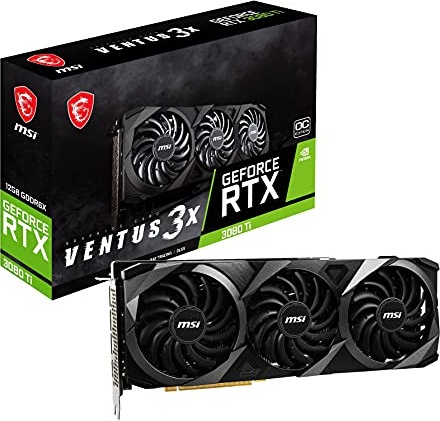 msi Gaming GeForce RTX 3080 Ti 12GB GDRR6X 320-Bit HDMI/DP Nvlink Tri-Frozr 2 Ampere Architecture OC Graphics Card (RTX 3080 Ti Ventus 3X 12G OC)