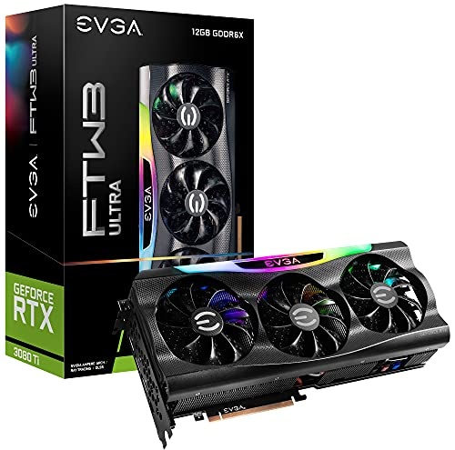 EVGA GeForce RTX 3080 Ti FTW3 ULTRA GAMING, 12G-P5-3967-KR, 12GB GDDR6X, iCX3 Technology, ARGB LED, Metal Backplate