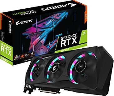 GIGABYTE AORUS GeForce RTX 3060 Ti Elite 8G (REV2.0) Graphics Card, 3X WINDFORCE Fans, LHR, 8GB 256-bit GDDR6, GV-N306TAORUS E-8GD REV2.0 Video Card