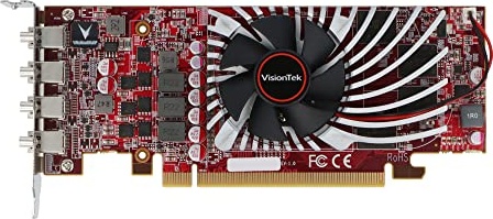 VisionTek AMD Radeon RX 550 2GB GDDR5 Low Profile Small Form Factor Video Graphics Card for PC ITX SFF HTPC 128-Bit DirectX 12, 50W Bus Power, PCI Express 3.0 x8, 4X Mini DisplayPort