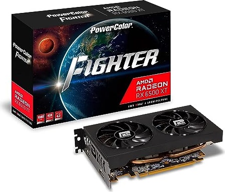 PowerColor Fighter AMD Radeon RX 6500 XT Gaming Graphics Card with 4GB GDDR6 Memory