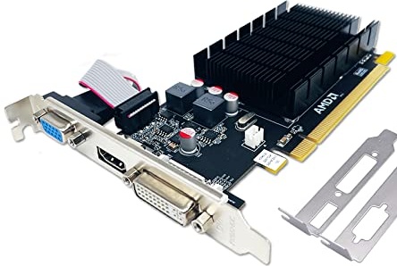 QTHREE Radeon HD 5450 Graphics Card,2GB,GDDR3,64 Bit,DVI,HDMI,VGA,Low Profile Video Card for PC,Computer GPU,PCI Express x16,DirectX 11,2 Monitors Support