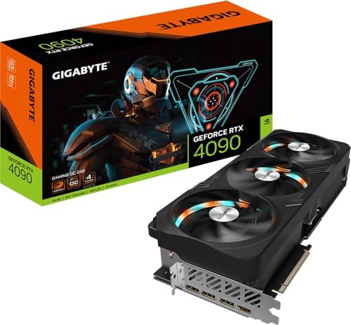 GIGABYTE GeForce RTX 4090 Gaming OC 24GB Graphics Card - 24GB GDDR6X, PCI-E 4.0, Core 2535Mhz, RGB Fusion, Anti-sag Bracket, Metal Back Plate, DP 1.4, HDMI 2.1a, NVIDIA DLSS 3, GV-N4090GAMING OC-24GD