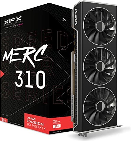 XFX Speedster MERC310 AMD Radeon RX 7900XTX Black Gaming Graphics Card with 24GB GDDR6, AMD RDNA 3 RX-79XMERCB9