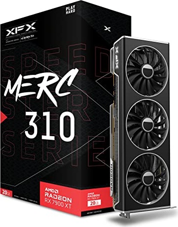 XFX Speedster MERC310 AMD Radeon RX 7900XT Black Gaming Graphics Card with 20GB GDDR6, AMD RDNA 3 RX-79TMERCB9