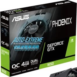 ASUS Phoenix NVIDIA GeForce GTX 1650 OC Edition Gaming Graphics Card (PCIe 3.0, 4GB GDDR6 Memory, HDMI 2.0, DisplayPort 1.4a, DVI-D, Dual Ball Fan Bearings, Auto-Extreme), 3 Year Warranty