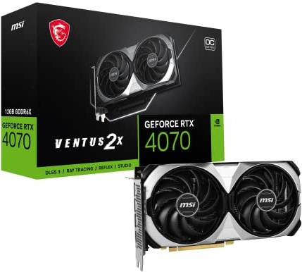 MSI Gaming GeForce RTX 4070 12GB GDRR6X Extreme Clock: 2520 MHz 192-Bit HDMI/DP Nvlink TORX Fan 4.0 Ada Lovelace Architecture Graphics Card (RTX 4070 Ventus 2X 12G OC)