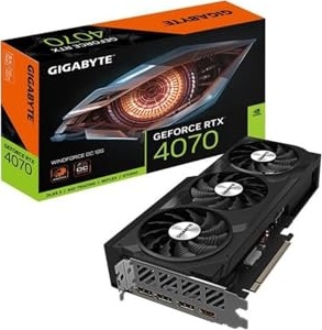 Gigabyte GeForce RTX 4070 WINDFORCE OC 12GB Graphics Card - 12GB DDRX6 21Gbps, PCI-E 4.0, DisplayPort 1.4, HDMI 2.1a, NVIDIA DLSS 3, Ada Lovelace Arch, GV-N4070WF3OC-12GD, Black, 930g