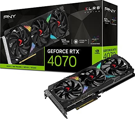 PNY GeForce RTX™ 4070 12GB XLR8 Gaming Verto Epic-X RGB™ Triple Fan Graphics Card DLSS 3