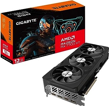 GIGABYTE Radeon RX 7700 XT Gaming OC 12G Graphics Card, 3X WINDFORCE Fans 12GB 192-bit GDDR6, GV-R77XTGAMING OC-12GD Video Card