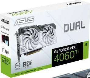 ASUS Dual GeForce RTX™ 4060 Ti White Edition 8GB GDDR6 (PCIe 4.0, 8GB GDDR6, DLSS 3, HDMI 2.1, DisplayPort 1.4a, Axial-tech Fan Design, 0dB Technology, and More)